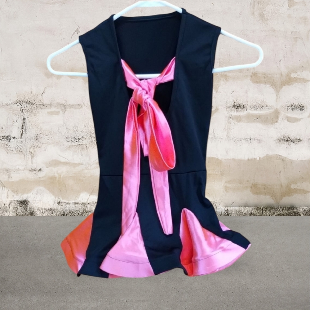 Chic Black and Pink Sleeveless girls dress